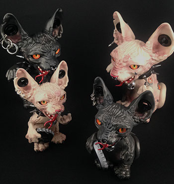 Sphynx; Maneki Neko;SomeStrangeThings; Designer Toys; Toy Art; Barcelona; Strange Stuff; Some Strange Things; sculpt; Marcos Lorenzo; Goth; Punk